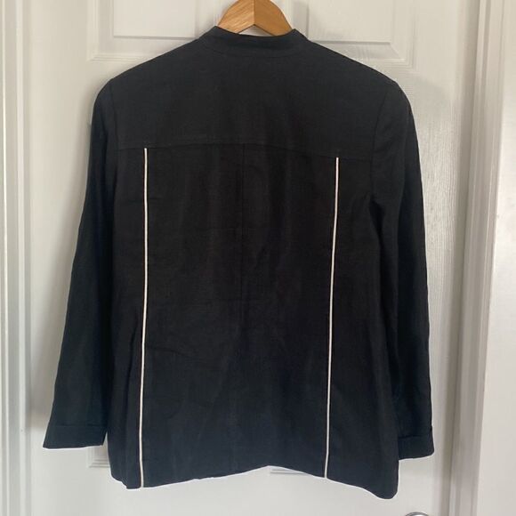 Ellen Tracy Company Women’s Black Linen Jacket Blazer Size 14 - Picture 2 of 16